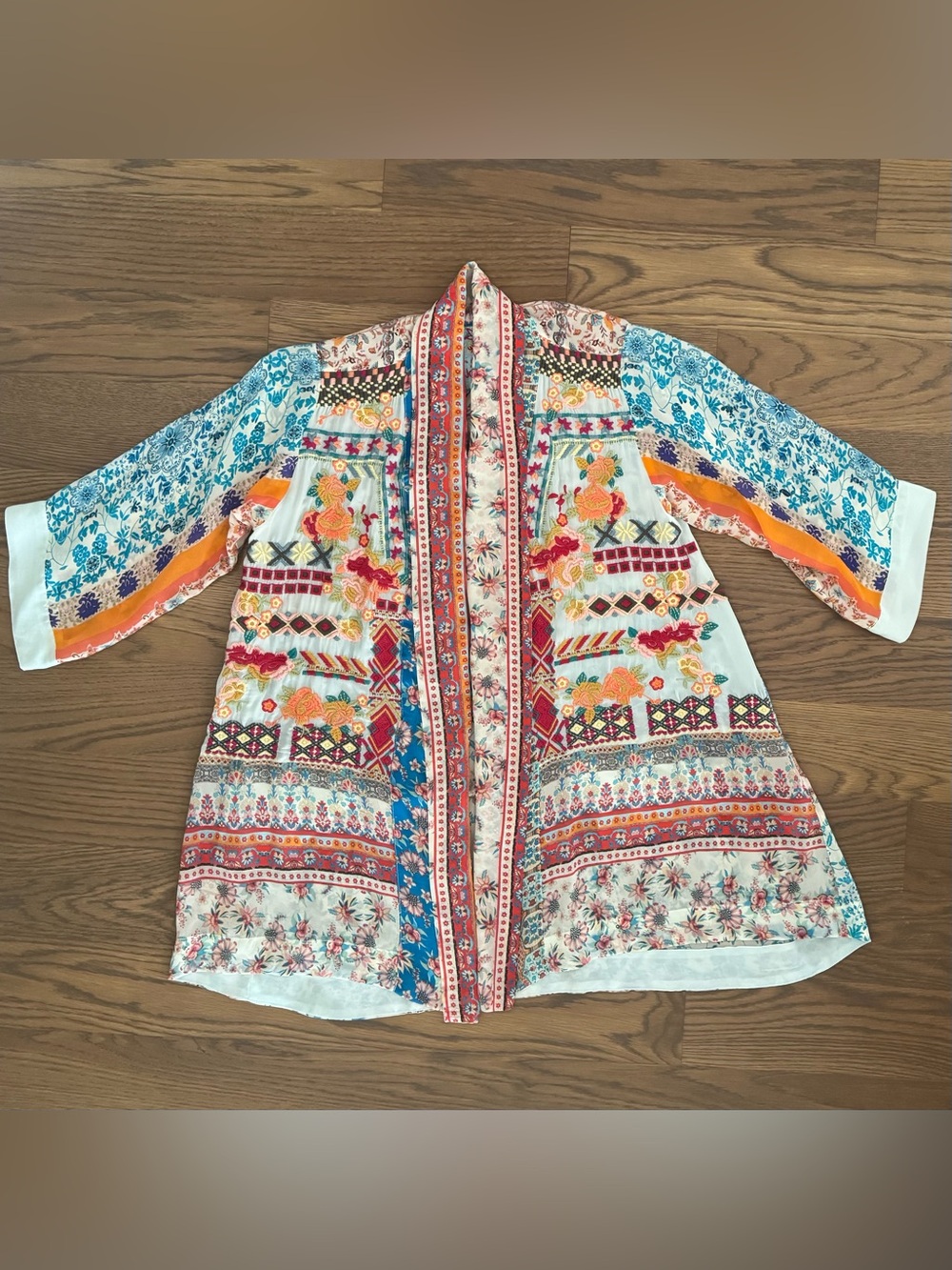 Johnny Was Silk Embroidered Kimono - Picture 7 of 14